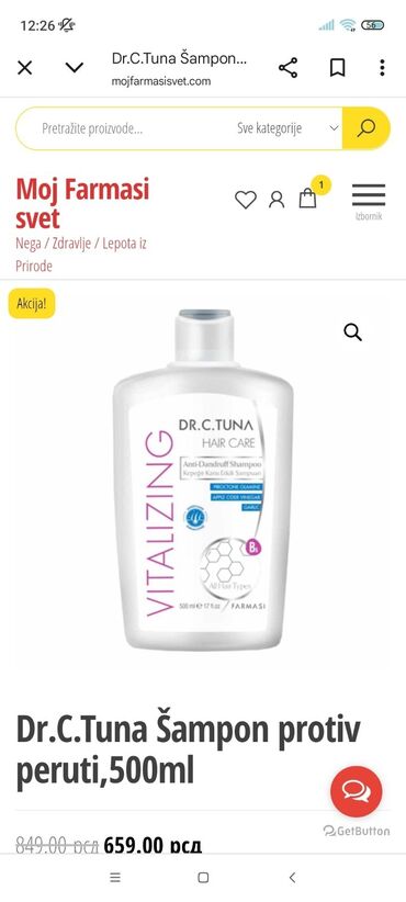jakne za trudnice h: Dr.C.Tuna VITALIZING šampon za kosu formulisan za borbu protiv peruti