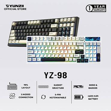 hot: Клавиатура, Yunzii, Механическая, Bluetooth, Проводное подключение, Размер: 100% — 1