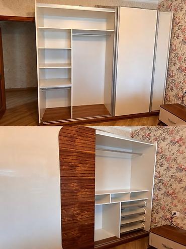 servant dolabı: İşlənmiş, 2 qapılı, Siyirməli, Ağ, Taxta, Kupe, Düz dolab — 2