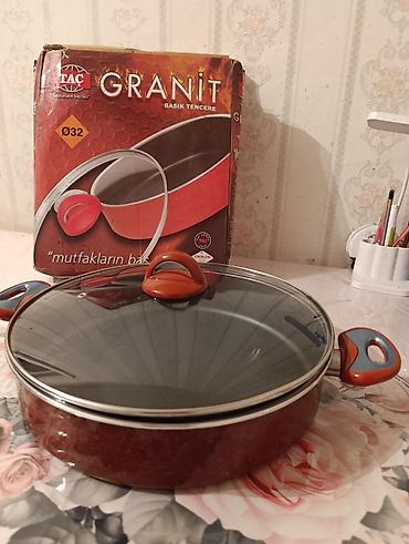 granit qazan: Qazan, rəng - Narıncı, Qranit, 32 sm — 1