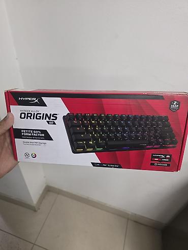 Компьютер жана ноутбук аксессуарлары: Клавиатура, HyperX, Механикалык, Зымдуу туташтыруу, Өлчөмү: 60% — 1