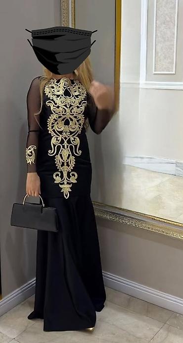 Qara rəngli zərif axşam libası - Model: Balıq/kloş ətək kəsimi, yerə
