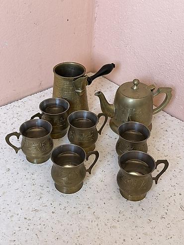 hədiyyə dəsti: Çay dəsti, rəng - Qızılı, Metal, 6 nəfərlik — 2
