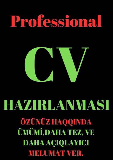 cv: (HƏR DİLDƏ) Professional cv hazırlanması,Hər cür fontta, Istədiyiniz