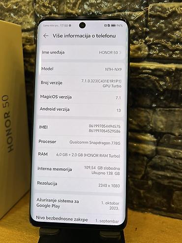 Honor: HONOR 50 5G – elegantan pametni telefon sa kutijom - Ekran: 6.57" — 6