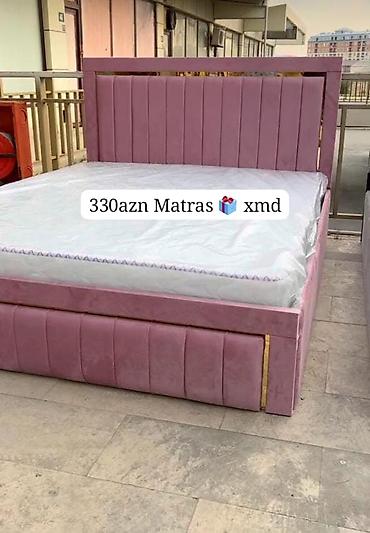 2 neferlik matras: Mebel dəsti: parça üzlü çarpayı və hədiyyə matras - Rəng — 1