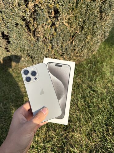 айфон 15 про макс в рассрочку бишкек: IPhone 15 Pro, Колдонулган, 256 ГБ, Natural Titanium, Заряддоочу түзүлүш, Коргоочу айнек, Каптама, 87 %