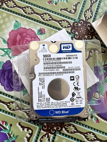 Monitorlar: Daxili Sərt disk (HDD) Western Digital (WD), 512 GB, 2.5", İşlənmiş
