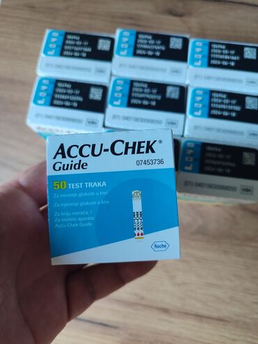 accu chek guide cena: Accu-Chek Guide trakice za merenje secera. Devet kutija na