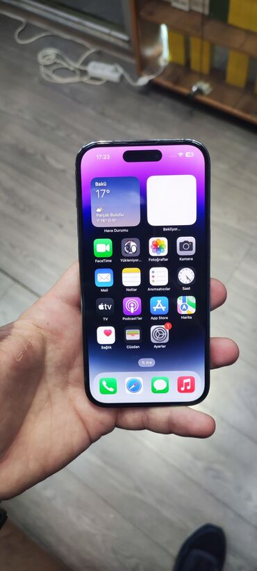 iphone 14 islenmis: IPhone 14 Pro, 128 GB, Deep Purple, Barmaq izi, Face ID