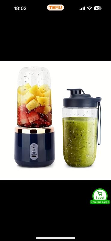 Холодильники: Mini blender 📌 6 bıçaqlı. 📌 430gr tutum. 📌 Zaryatka ilə işləyir