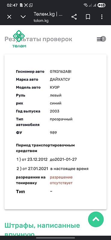 дейхатсу куоре: Daihatsu Cuore: 2003 г., 1 л, Автомат, Бензин, Хэтчбэк — 8