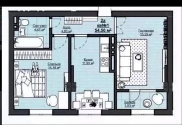 Продажа квартир: 2 комнаты, 54 м², 5 этаж — 12