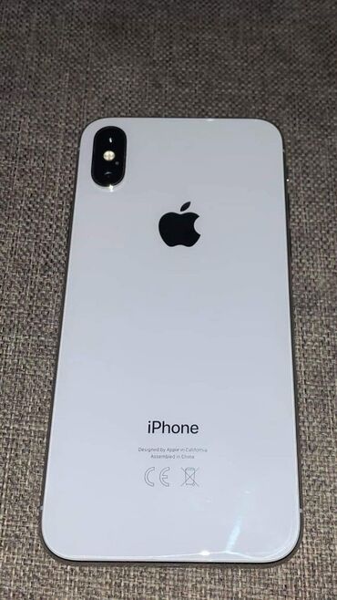 Apple iPhone: IPhone X, Б/у, 64 ГБ, Белый, Зарядное устройство, Защитное стекло, Чехол, 100 %