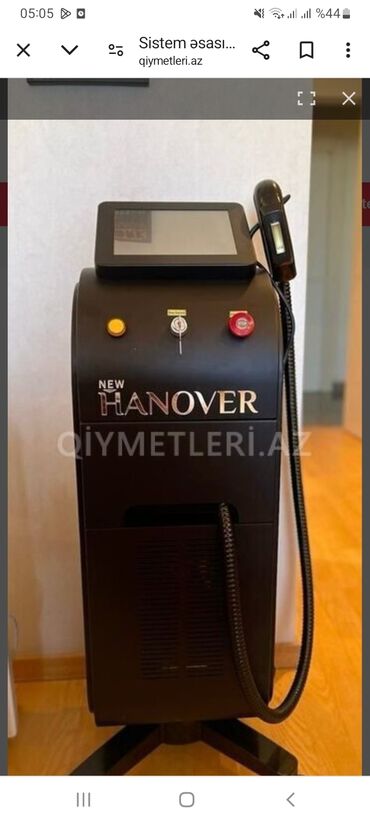 Lazer aparatları: Hanover epilyasiya cihazi 3500W epilyasiya gucune malikdir.Orjinal