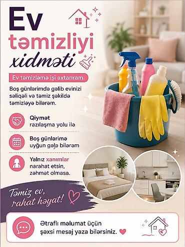 dayə işleri: Təmizlik | Evlər | Ümumi təmizlik — 1