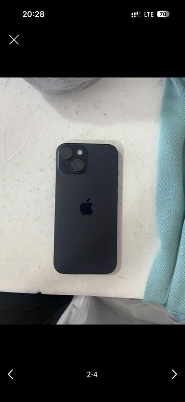 IPhone 15, Новый, 128 ГБ, Midnight, Зарядное устройство, Защитное стекло, Чехол, 100 %