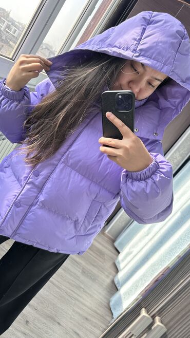 короткое пальто: Пальтолор, Кыш, Кыска модель, Капюшону бар, Оверсайз, Жылуулоо менен, L