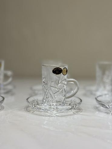 içki: Qəhvə dəsti, Xrustal, Bohemia, 6 nəfərlik, Çexiya — 2