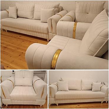İşlənmiş, Divan, 2 kreslo, Bazalı, Açılan