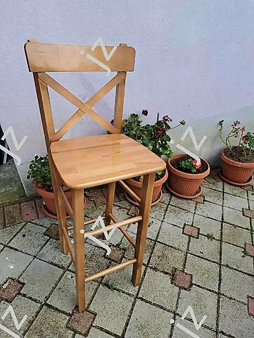 Stilske stolice: Barske stolice od punog drveta sa naslonom Stolice se prodaju po — 11