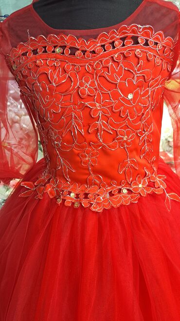 Платья: Детское платье, цвет - Красный, Новый — 2