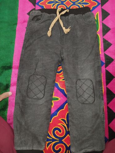 платье джинс коттон: Джинсы и брюки, цвет - Серый, Б/у