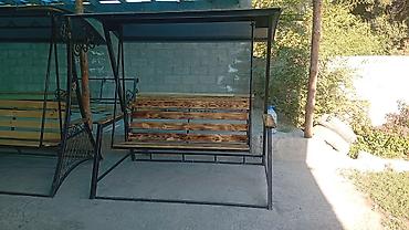 a frame домики: Садовые качели Металл, Со спинкой, С крышей — 1