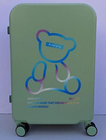 Putni koferi i torbe: Zeleni kofer sa motivom mede – lagan i praktičan - Tvrda školjka — 9