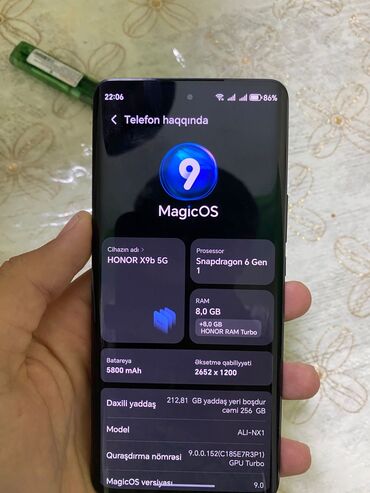 Tavalar: Honor X9b, 256 GB, rəng - Qara