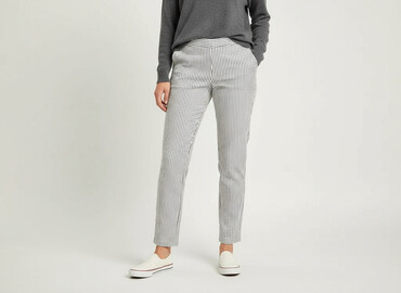 spodnie ze ściągaczami damskie bershka: Material trousers for women, size M