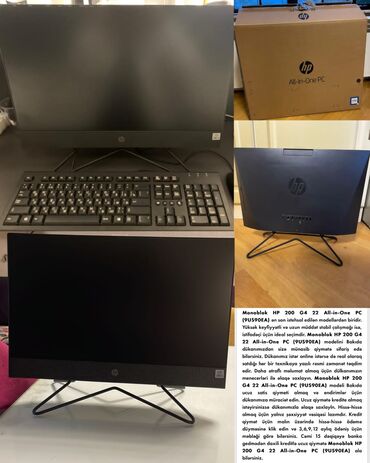 Monitorlar: Hp monoblok satilir 1400azn. Yenidir. Tecili satilir. Unvan nesimi