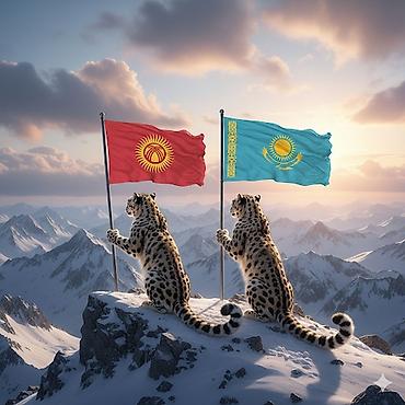 Постер/картина «Снежные барсы и флаги Центральной Азии» - Сюжет