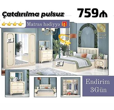 mini led: Yataq otağı dəsti – klassik krem rəngində Dəst tərkibi: - Qarderob: 4 — 1