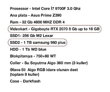 samsung 980: 💻 Güclü Gaming və İş Kompüteri Satılır Yüksək performanslı, həm — 8