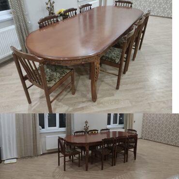 вид цветов: Qonaq otağı üçün, Açılmayan, Oval masa, 8 stul