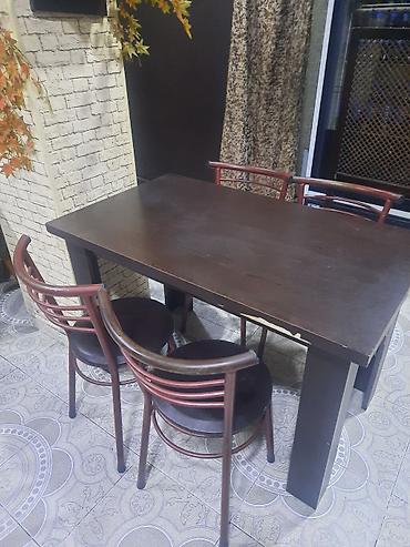 işlənmiş mətbəx stolu: Mətbəx üçün, İşlənmiş, Açılmayan, Dördbucaq masa, 4 stul — 2