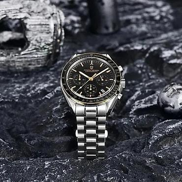 Ručni satovi: PAGANI DESIGN PD-1701 - Crna/Zlatna - Omega Speedmaster Potpuno nov — 3