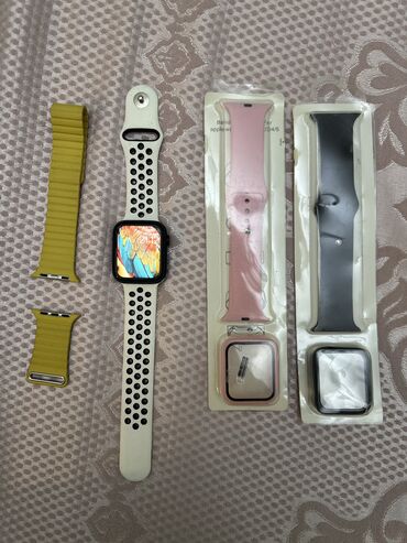 apple watch 7 41: Apple watch 6series,44mm.blue.original remeni ve 2teze remen hediyye