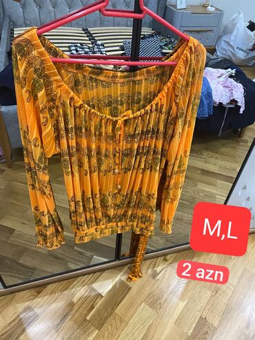 Futbolka və maykalar: Qadın köynək/top dəsti 1) Zara lilac rəngli qısa top - V şəkilli — 5