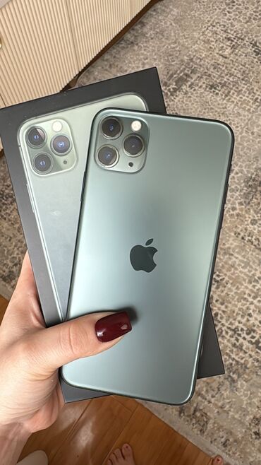 Apple iPhone: IPhone 11 Pro Max, 64 GB, Yaşıl, Barmaq izi, Face ID