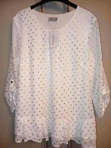 женская шифоновая блуза: C&A, XL (EU 42), цвет - Белый