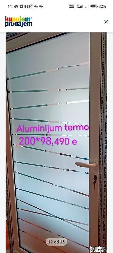 dormeo pokrivači: Aluminijumska termo vrata sa staklom i mat/peščaranim dekorom u — 1