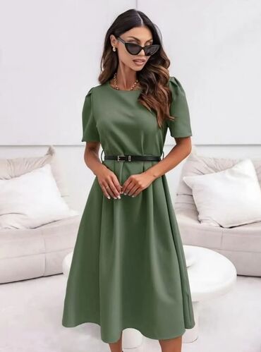 suknja i sako od tvida: L (EU 40), color - Khaki, Cocktail, Short sleeves