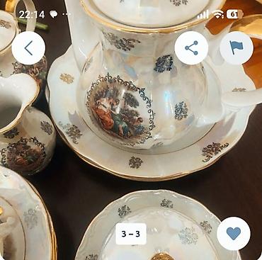 sous: Çay dəsti, rəng - Ağ, Farfor, 6 nəfərlik, Almaniya — 3