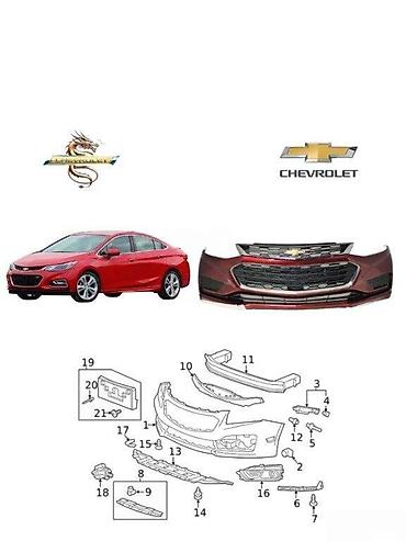 cruze ön bufer: Ön, Chevrolet Cruze 2018 il, Çin, Ünvandan götürmə, Pulsuz çatdırılma, Ödənişli çatdırılma — 1