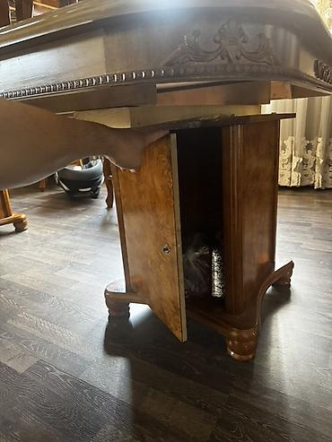 study table: Стол и стул для зала, Б/у, цвет - Коричневый — 7