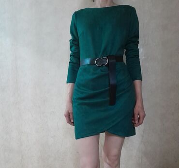 кыргызкие платья: Повседневное платье, Made in KG, Осень-весна, Короткая модель