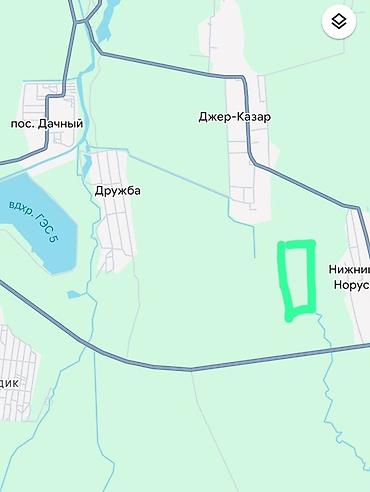 Недвижимость: Земельный участок на карте (см. выделенную область зеленым) вблизи — 1