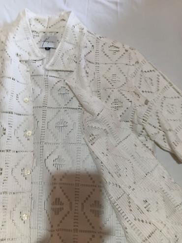 Košulje: Bela heklana košulja/kimono sa resama - Materijal: mrežasta heklana — 4